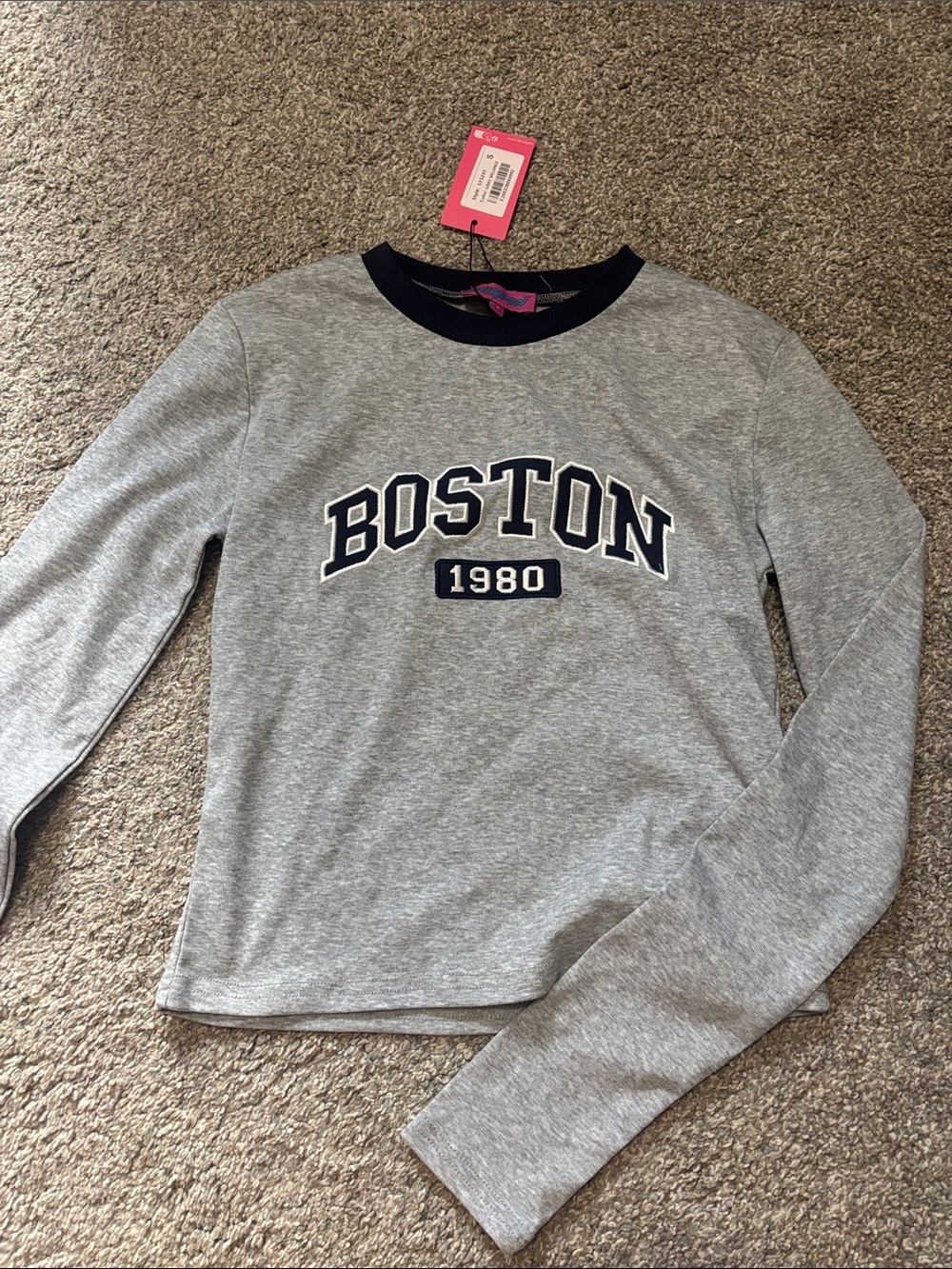 Boston 1980 Long Sleeve Top - Gray NWT